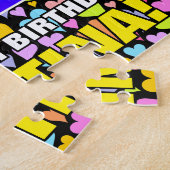 47e verjaardag — Fun, liefhebbende hartvormen + "4 Legpuzzel (Zijkant)