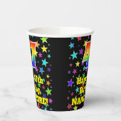 47e verjaardag: Fun Stars Pattern en Rainbow 47 Papieren Bekers (Links)
