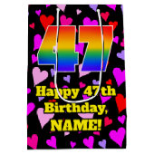 47e verjaardag: Heatten, regenboognr. 47 Medium Cadeauzakje (Achterkant)