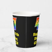 47e verjaardag: Kleurrijk, Leuk, Opwindend, Regenb Papieren Bekers (Rechts)