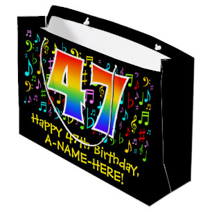 47e verjaardag - Kleurrijke muzieksymbolen, Rainbo Groot Cadeauzakje