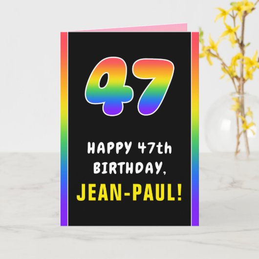 47e verjaardag: kleurrijke regenboog # 47, Naam va Kaart (Gele Bloem)