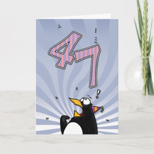 47e verjaardag - Penguin Surprise Kaart (Voorkant)