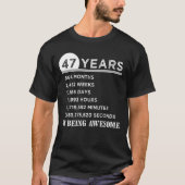 47e verjaardag Shirt 47 jaar oude Jubileum cadeaus (Voorkant)