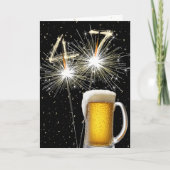 47e Verjaardag Sparklers Met Bier Mok Kaart (Voorkant)