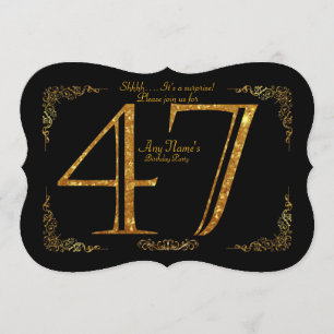 47e, Verjaardagsfeest 47e, grote Gatsby, zwart & g Kaart