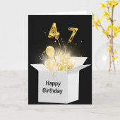 47e vogelballon in witte doos kaart (Gele Bloem)