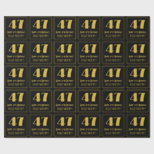 47ste verjaardag ~ Art Deco geïnspireerde uitstral Cadeaupapier