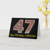 47th Birthday - Brick Wall Pattern "47" w / Naam Kaart (Gele Bloem)