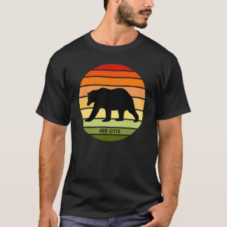 480 Otis Beer Silhouet op gradiënt zon (achteruit) T-shirt