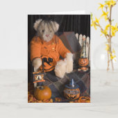 4839 Carte de voeux pour Halloween à l'ours en pel (Fleur jaune)