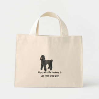 4861-Plush-BlackPoodle, mijn poedel neemt het op t Mini Tote Bag