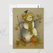 4878 Oogst Snowman Briefkaart (Voorkant / Achterkant)