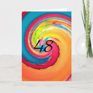 48 Abstracte geboortedag kleurrijk Kaart