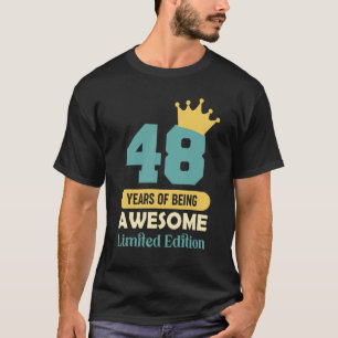 48 jaar Geweldige 48e verjaardag T-shirt
