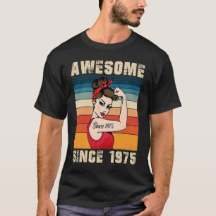 48 jaar Geweldige sinds 1975 48e verjaardag Wome T-shirt