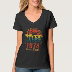 48 jaar Geweldige Vintage maart 1974 T-shirt