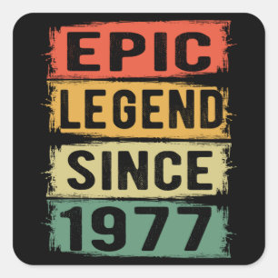48 jaar oud Bday 1977 Epic Legend 48th Birthday Vierkante Sticker
