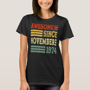 48 jaar oud Geweldige sinds november 1974 48e herz T-shirt