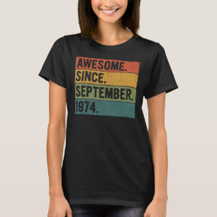 48 jaar oud Geweldige sinds september 1974 48e bi T-shirt