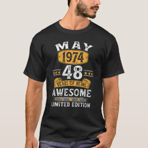 48 Jaar Oud Mei 1974 48e Verjaardag 1 T-shirt