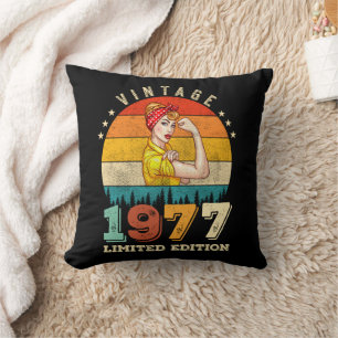 48 jaar oude Bday 1977 Vintage 48e Verjaardag Vrou Kussen