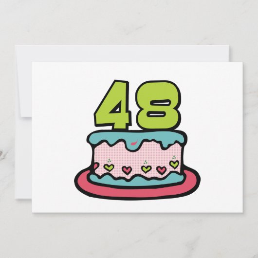 48 jaar oude Birthday Cake Kaart (Voorkant)