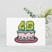 48 jaar oude Birthday Cake Kaart (Staand voorkant)