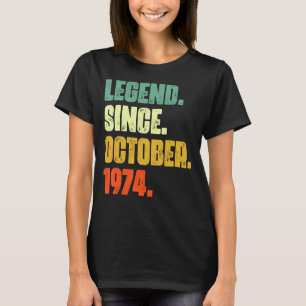 48 jaar oude leggende sinds oktober 1974 48e geboo t-shirt