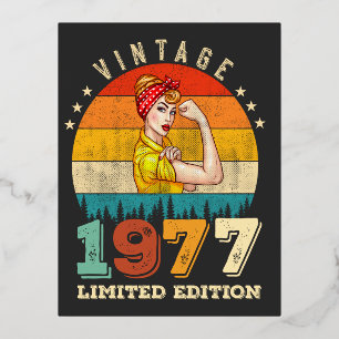 48 Jaar Verjaardag 1977 Vintage 48e Verjaardag Vro Folie Feestdagen Briefkaart