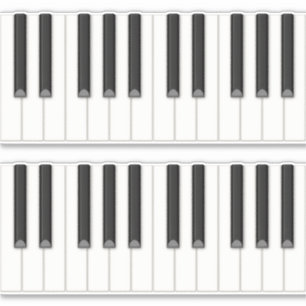 48 Realistische Piano Keys Tilable Keyboard Decal Sticker