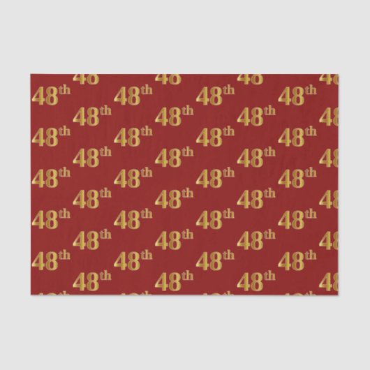 48e (48e) gebeurtenis Red, Faux Gold Tissuepapier (Voorkant)