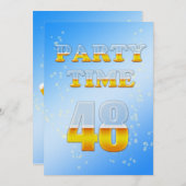 48e anniversaire invitation à la fête avec bière (Devant / Derrière)