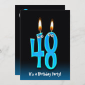 48e anniversaire Invitation de fête (Devant / Derrière)