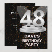 48e anniversaire Invitation de fête Ajouter un nom (Devant / Derrière)