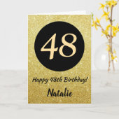 48e Joyeux Anniversaire Carte Parties scintillant (Fleur jaune)