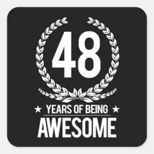 48e verjaardag (48 jaar Geweldige) Vierkante Sticker
