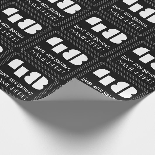 48e verjaardag: Art Deco geïnspireerd look "48" & Cadeaupapier (Hoek)