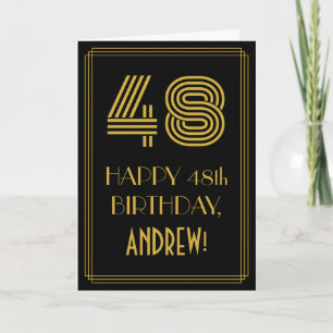 48e verjaardag: Art Deco geïnspireerd look "48" & Kaart