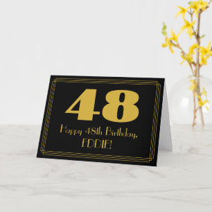 48e verjaardag: Art Deco geïnspireerd look "48" &  Kaart
