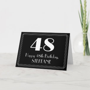 48e verjaardag ~ Art Deco geïnspireerd look "48", Kaart