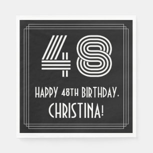 48e verjaardag: Art Deco geïnspireerd look "48" +  Servet