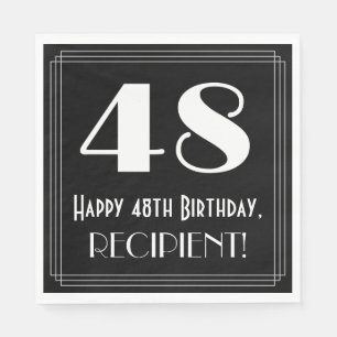 48e verjaardag ~ Art Deco geïnspireerd look "48",  Servet