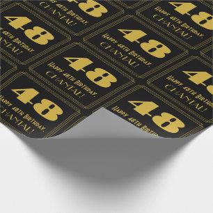48e verjaardag - Art Deco geïnspireerde look "48" Cadeaupapier