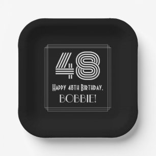 48e verjaardag — Art Deco Geïnspireerde look "4 Papieren Bordje