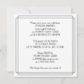 48e verjaardag: Art Deco Style met aangepaste naam Kaart (Achterkant)