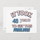 48e verjaardag design briefkaart (Voorkant / Achterkant)