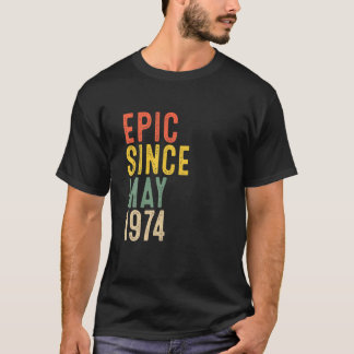 48e verjaardag epic sinds mei 1974 48 jaar el t-shirt