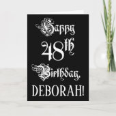 48e verjaardag: Fancy, elegant script + aangepaste Kaart (Voorkant)