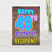 48e verjaardag - Leuk, Urban Graffiti geïnspireerd Kaart (Voorkant)